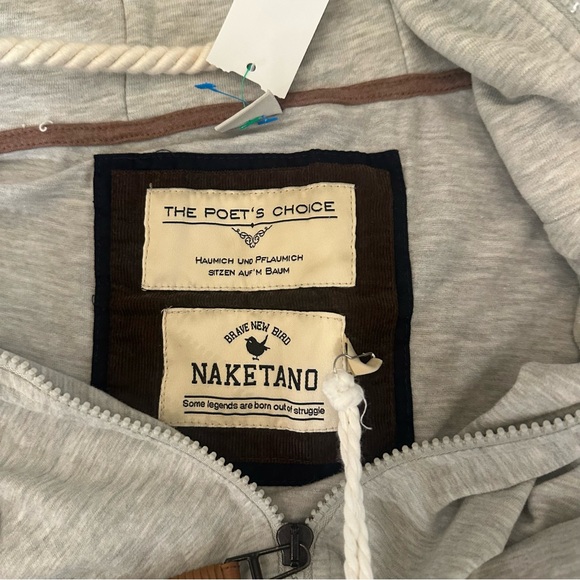 Naketano Light Gray Hooded Romper with Rope Drawstring - Picture 4 of 13